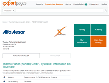 Tablet Screenshot of alfaaesar.exportpages.se